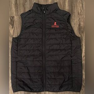Men’s St. Jude Children’s Hospital Black/ Red Logo Full Zip Quilted Vest- Medium